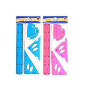 Set Geométrico Escolar Flexible de 30 CM - Regla, Escuadras y Transportador Resistente y Duradero - Ideal para Estudiantes y Profesionales