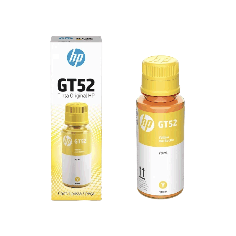 Botella de tinta HP GT52 (M0H56AL) Amarilla capacidad Estándar 70ml - Imprime miles de páginas a un costo muy bajo por página.